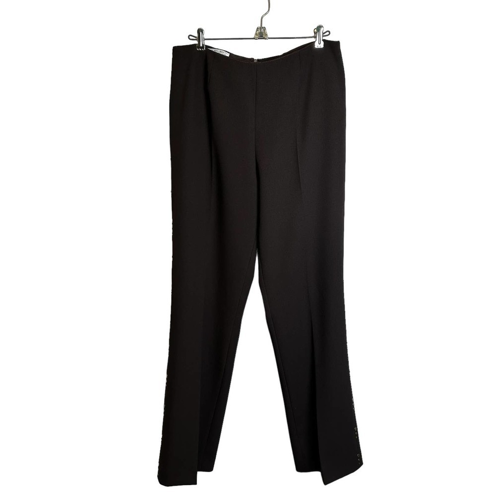 Alberto Makali‎ Pants Women's sz. 12 Brown Studs on the sides, Dress Pants